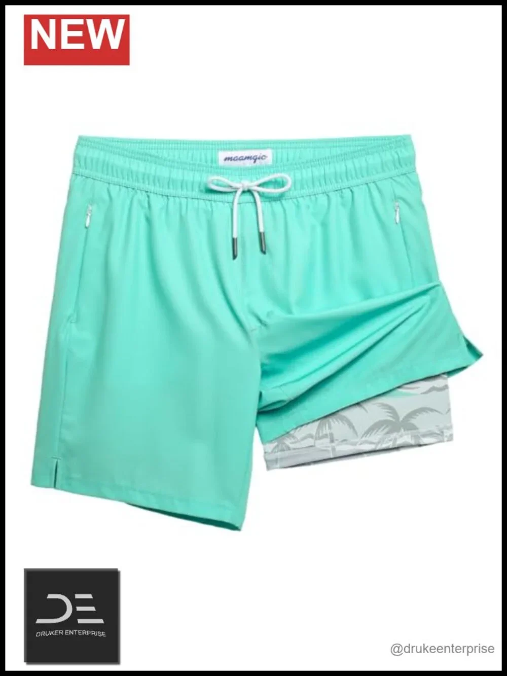 Men's 2 in 1 Swim Trunks with Compression Liner 7 Inch Board Shorts